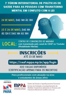 Leia mais sobre o artigo 1º Forúm Intersetorial de Políticas de Saúde para as pessoas com transtorno mental e conflito com a lei